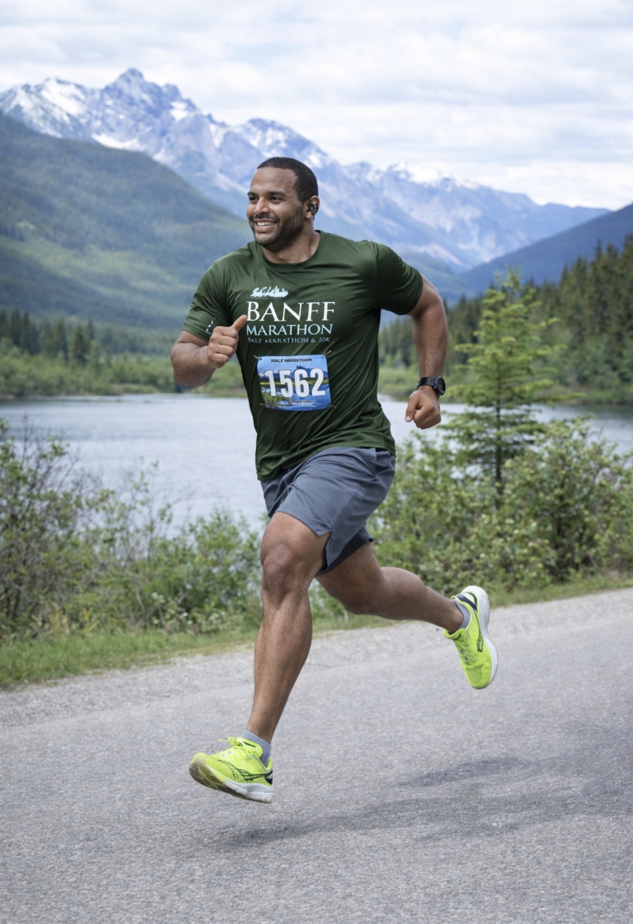 Marathon runner in action