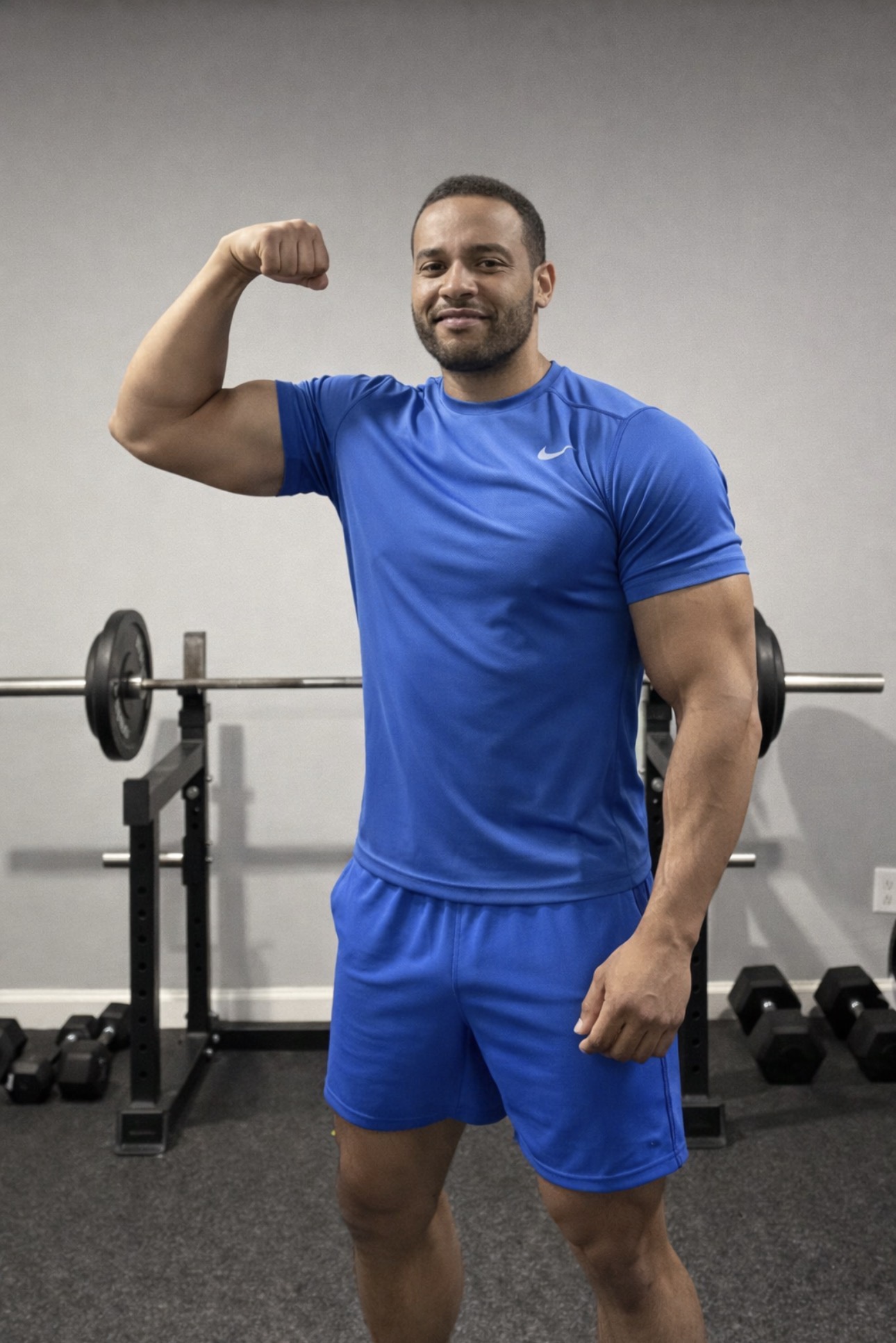 Athlete showing strength